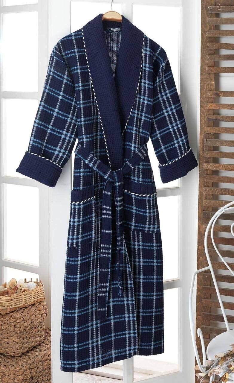

Мужской вафельный халат Gursan синий 2XL