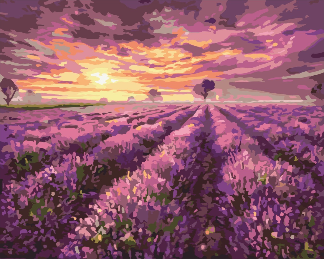 

Картина по номерам Лавандовый закат 50*40 BrushMe
