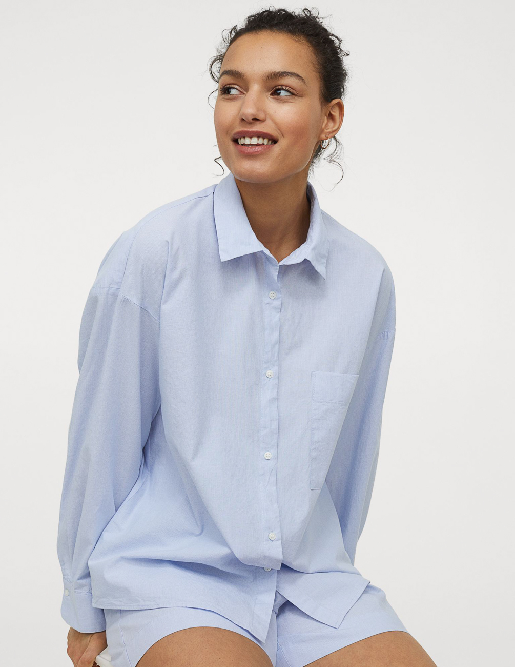 

Рубашка H&M Ж1072778 цвет голубой M