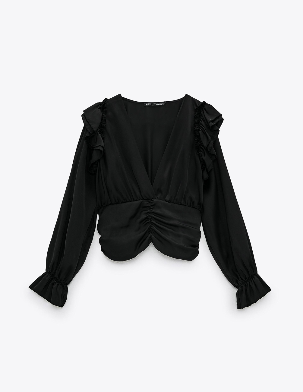 

Блуза Zara Ж1074133 (1971/179/800) цвет черный S
