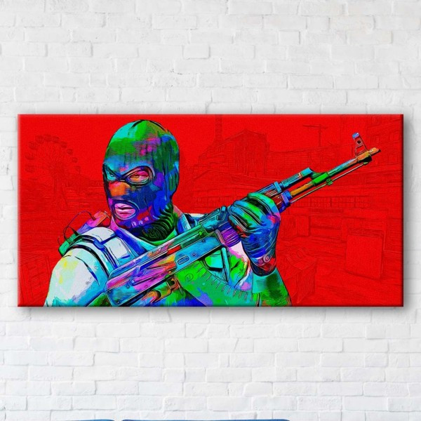 

Картина на холсте прямоугольная I-Art Counter Strike Red 90x180см
