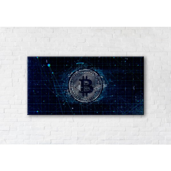 

Картина на холсте прямоугольная I-Art Bitcoin 40x80см