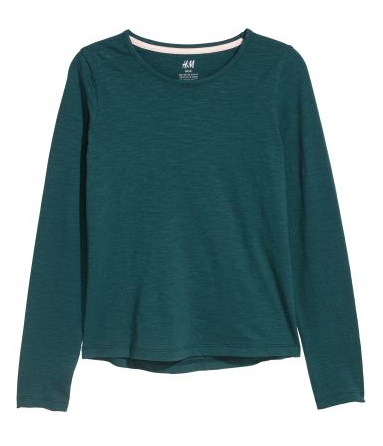 

Футболка с длинными рукавами для девочки H&M 0536798003 170 СМ Зелёный 65935