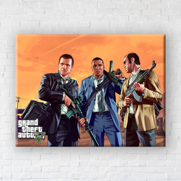 

Картина на холсте прямоугольная I-Art Gta Five 110x145см