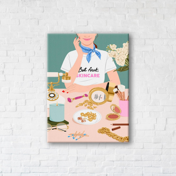 

Картина на холсте прямоугольная I-Art But first skincare 90x120см