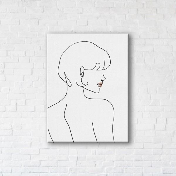 

Картина на холсте прямоугольная I-Art Girl with Bob Wig 75x100см