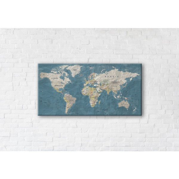 

Картина на холсте прямоугольная I-Art World Map 70x140см
