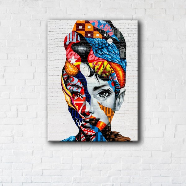 

Картина на холсте прямоугольная I-Art Graffiti Audrey Hepburn 50x65см