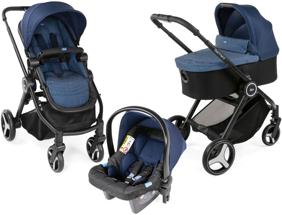 

Универсальная коляска 3 в 1 Chicco Trio Best Friend+ Light Синяя (79421.79)