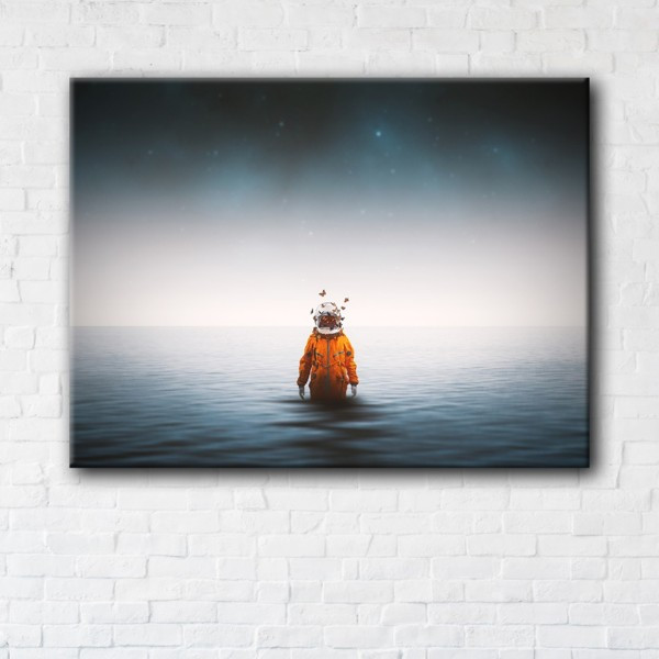 

Картина на холсте прямоугольная I-Art Astronaut in the Sea 90x120см