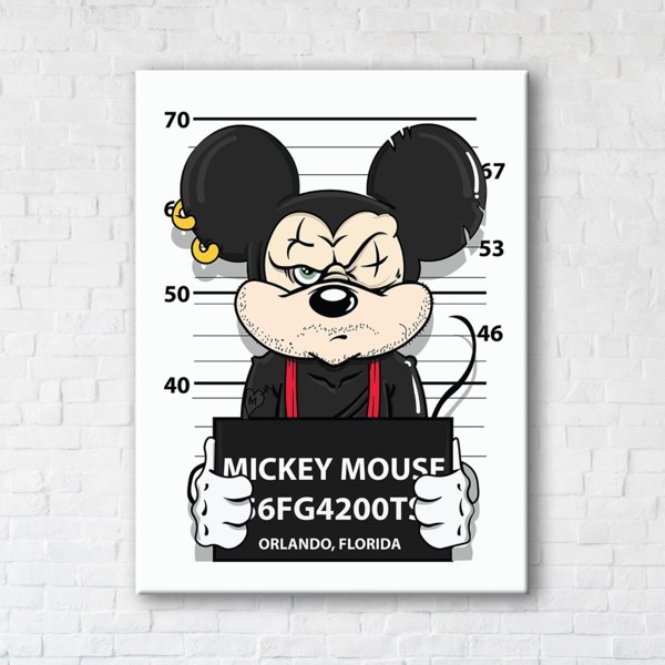 

Картина на холсте прямоугольная I-Art Mickey Prisoner 50x65см