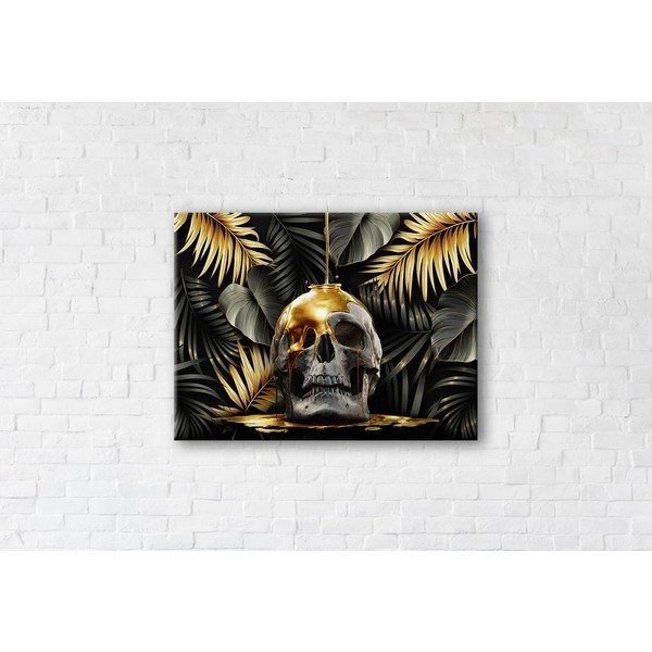 

Картина на холсте прямоугольная I-Art Golden Skull 45x60см