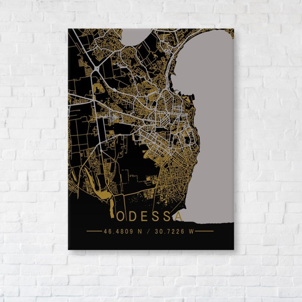 

Картина на холсте прямоугольная I-Art Odessa Gold Map 110x145см