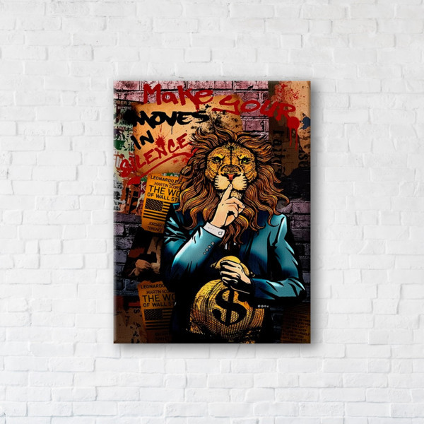 

Картина на холсте прямоугольная I-Art Money loves silence 110x145см
