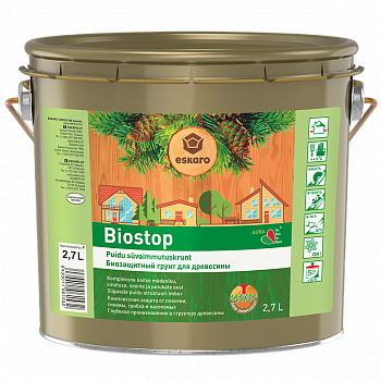 

Антисептик для дерева Eskaro Biostop 2.7 л прозрачный