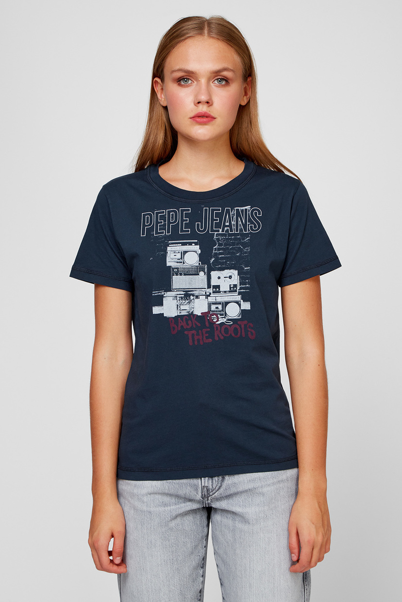 

Женская синяя футболка BERTI Pepe Jeans  PL504983, Женская синяя футболка BERTI Pepe Jeans XS PL504983