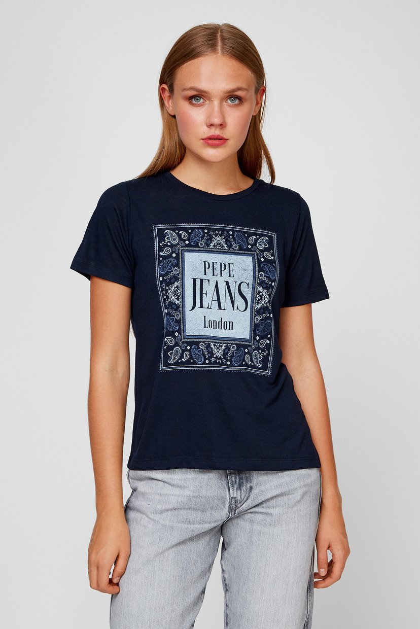 

Женская темно-синяя футболка MINA Pepe Jeans  PL505017, Женская темно-синяя футболка MINA Pepe Jeans XS PL505017