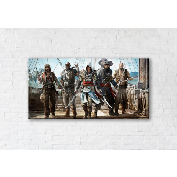 

Картина на холсте прямоугольная I-Art Assassins Creed; Black Flag 60x120см