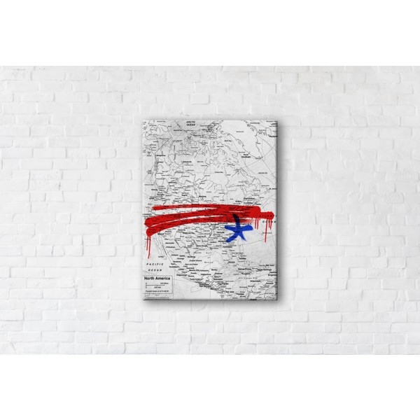 

Картина на холсте прямоугольная I-Art Usa Map White 45x60см