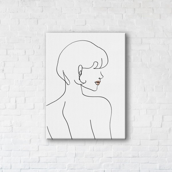 

Картина на холсте прямоугольная I-Art Girl with Bob Wig 90x120см