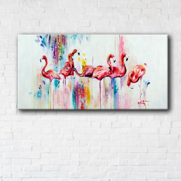 

Картина на холсте прямоугольная I-Art Flamingo Art 40x80см
