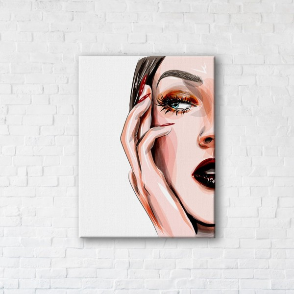 

Картина на холсте прямоугольная I-Art Girl with MakeUp 110x145см