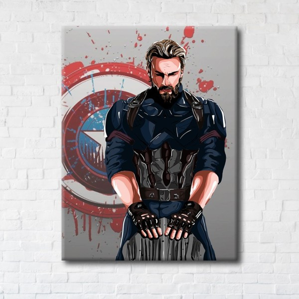 

Картина на холсте прямоугольная I-Art Captain Americas shield 90x120см