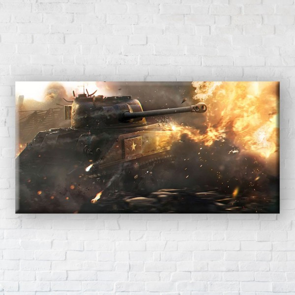 

Картина на холсте прямоугольная I-Art World of Tanks Fire 90x180см