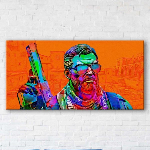 

Картина на холсте прямоугольная I-Art Counter Strike Orange 70x140см