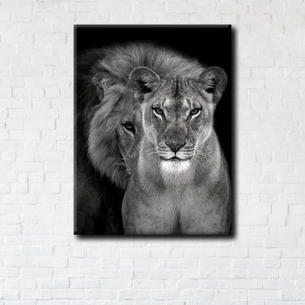 

Картина на холсте прямоугольная I-Art Lion love 75x100см