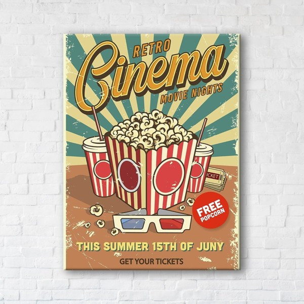 

Картина на холсте прямоугольная I-Art Cinema 90x120см