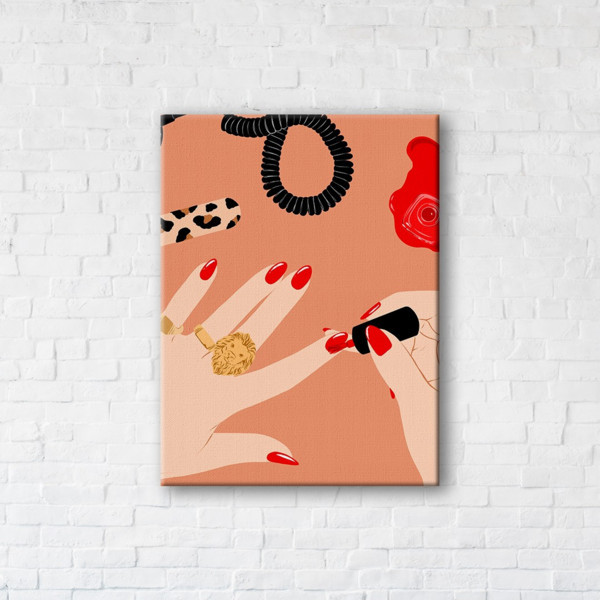 

Картина на холсте прямоугольная I-Art Red manicure 75x100см
