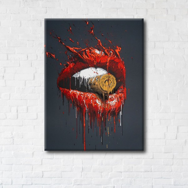 

Картина на холсте прямоугольная I-Art Bullet in the lips 110x145см