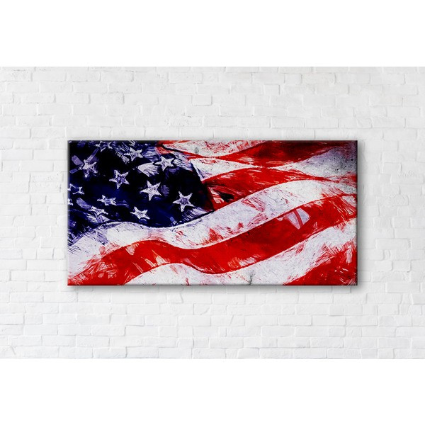 

Картина на холсте прямоугольная I-Art Usa Flag 90x180см