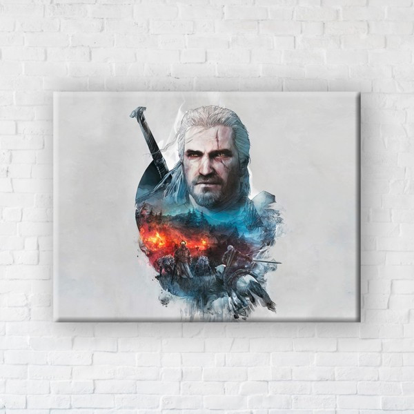 

Картина на холсте прямоугольная I-Art The Witcher War 90x120см