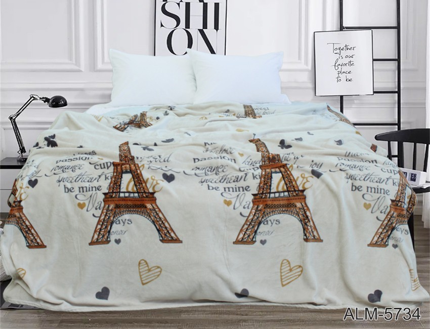 

Плед велсофт (микрофибра) TAG tekstil ALM-5734 200х220