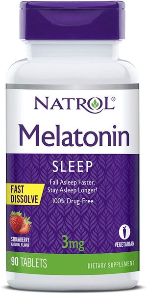 

Мелатонін Melatonin Fast Dissolve Natrol полуниця 3 мг 90 таблеток (NTRL114)
