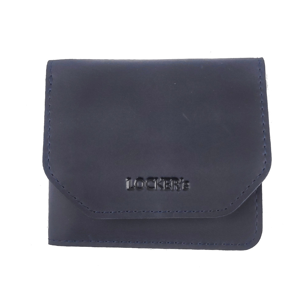 

Кожаный мужской кошелек с RFID защитой LOCKER's Compact синий крейзи