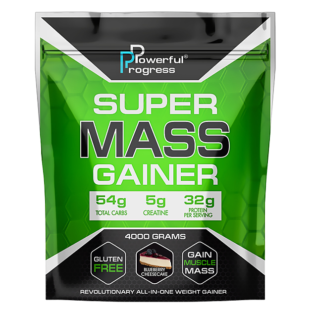 

Гейнер Powerful Progress Super Mass Gainer 4 кг Черничный чизкейк