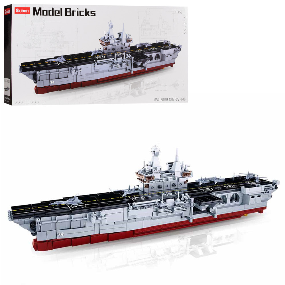 

Конструктор SLUBAN M38-B0699 военный корабль (крейсер),1:450, самолеты, 1088дет,в кор, 76-38-9см