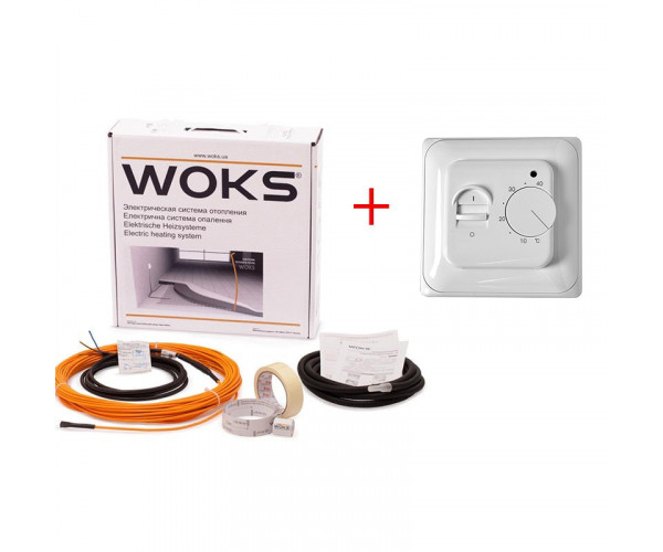 

Комплект Греющий кабель Woks 18 40 м с механическим терморегулятором RTC 70