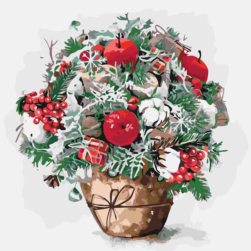 

Картина по номерам Идейка новогодняя Яблочный вкус 40*40 см (в коробке) арт.KH3026