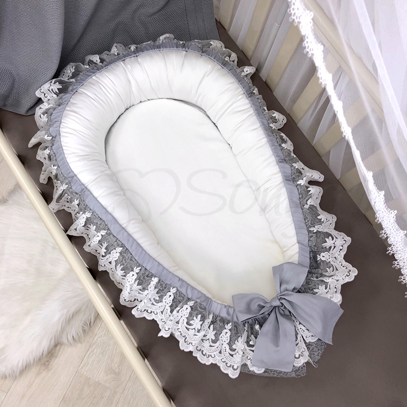 

Кокон для новорожденных Маленькая Соня Elegance серый 65*90 см поплин детский арт.504552