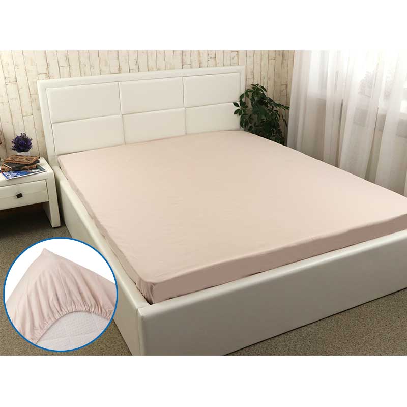 

Простынь Руно двуспальная 180*200 см бязь на резинке арт.504.114У_Beige