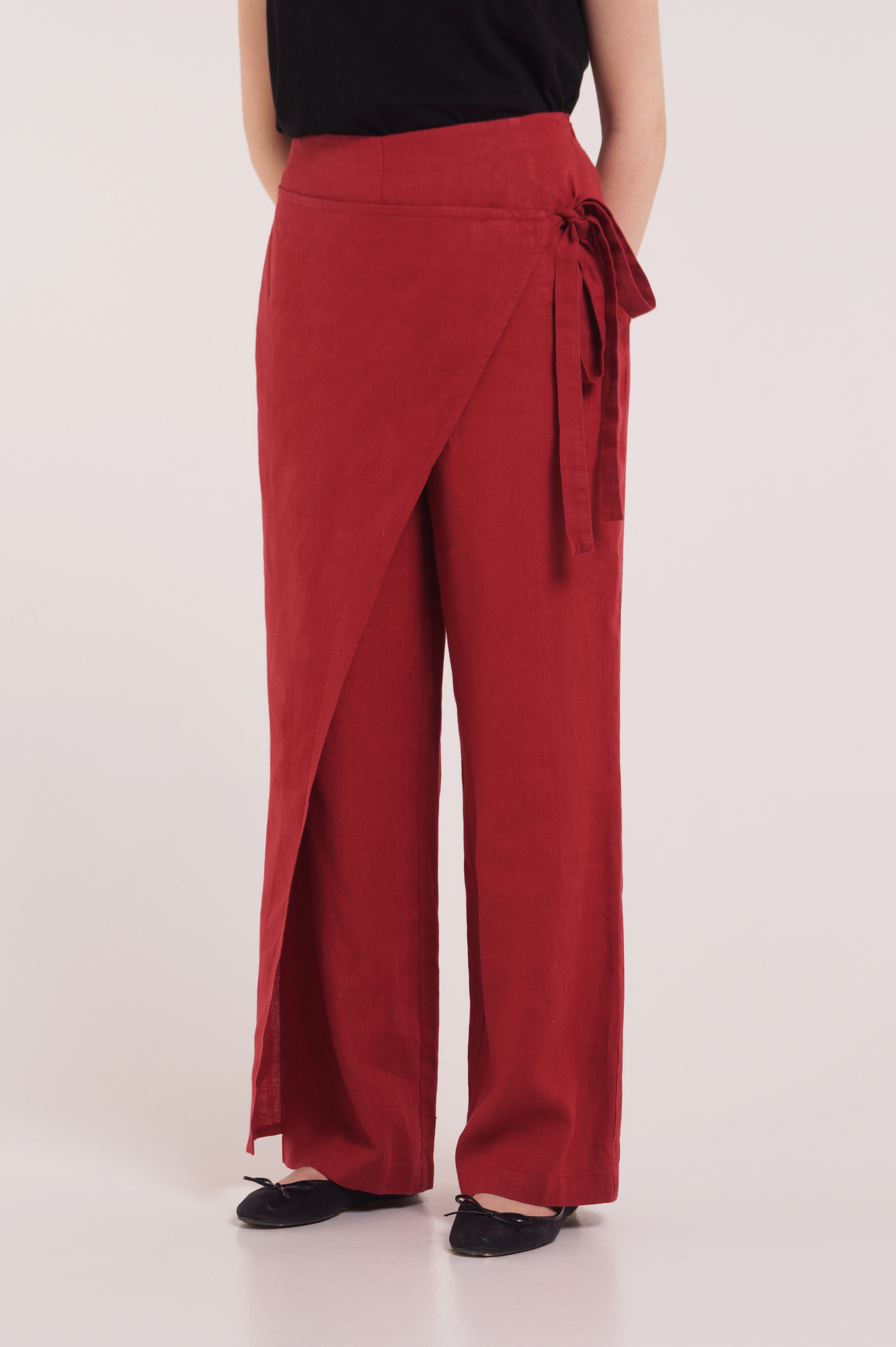 

Брюки Галерея льону Шери бордовый  8102//1526, Брюки Галерея льону Шери бордовый 56 8102/56/1526