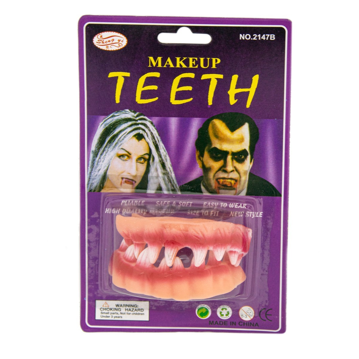 

Многоразовые клыки вампира для детей Makeup teeth, зубы дракулы на Хэллоуин (обычные) (1008847-Other)