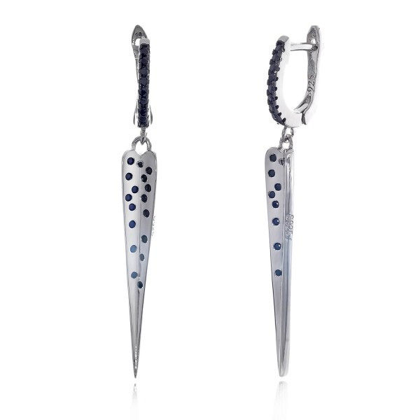 

Серебряные серьги Silver925 с цирконием черным 4,9 гр