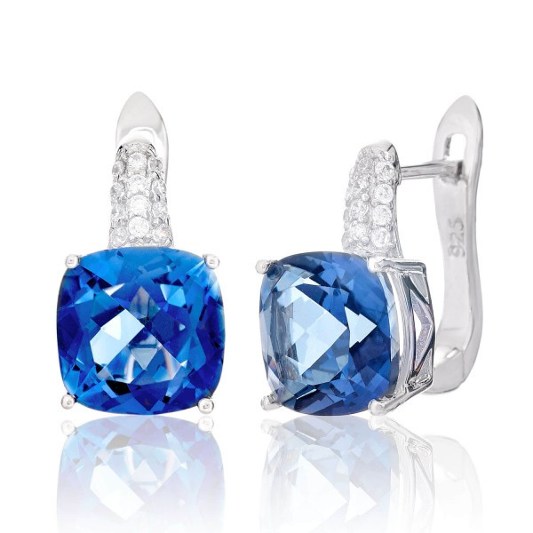 

Серебряные серьги Silver925 с радужным мистик кварцем 6,57 гр