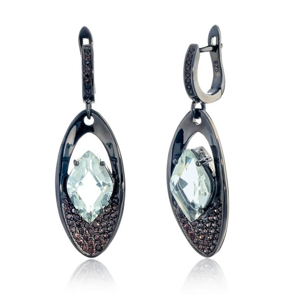 

Серебряные серьги Silver925 с аметистом зеленым 11,18 гр