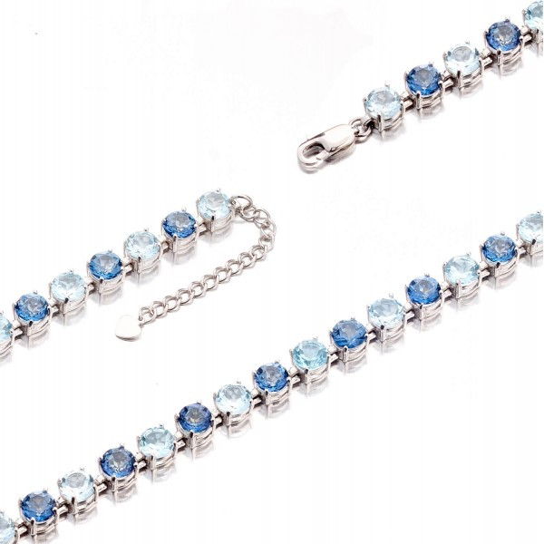 

Серебряный браслет Silver925 с топазом и кварцем 18,97 гр